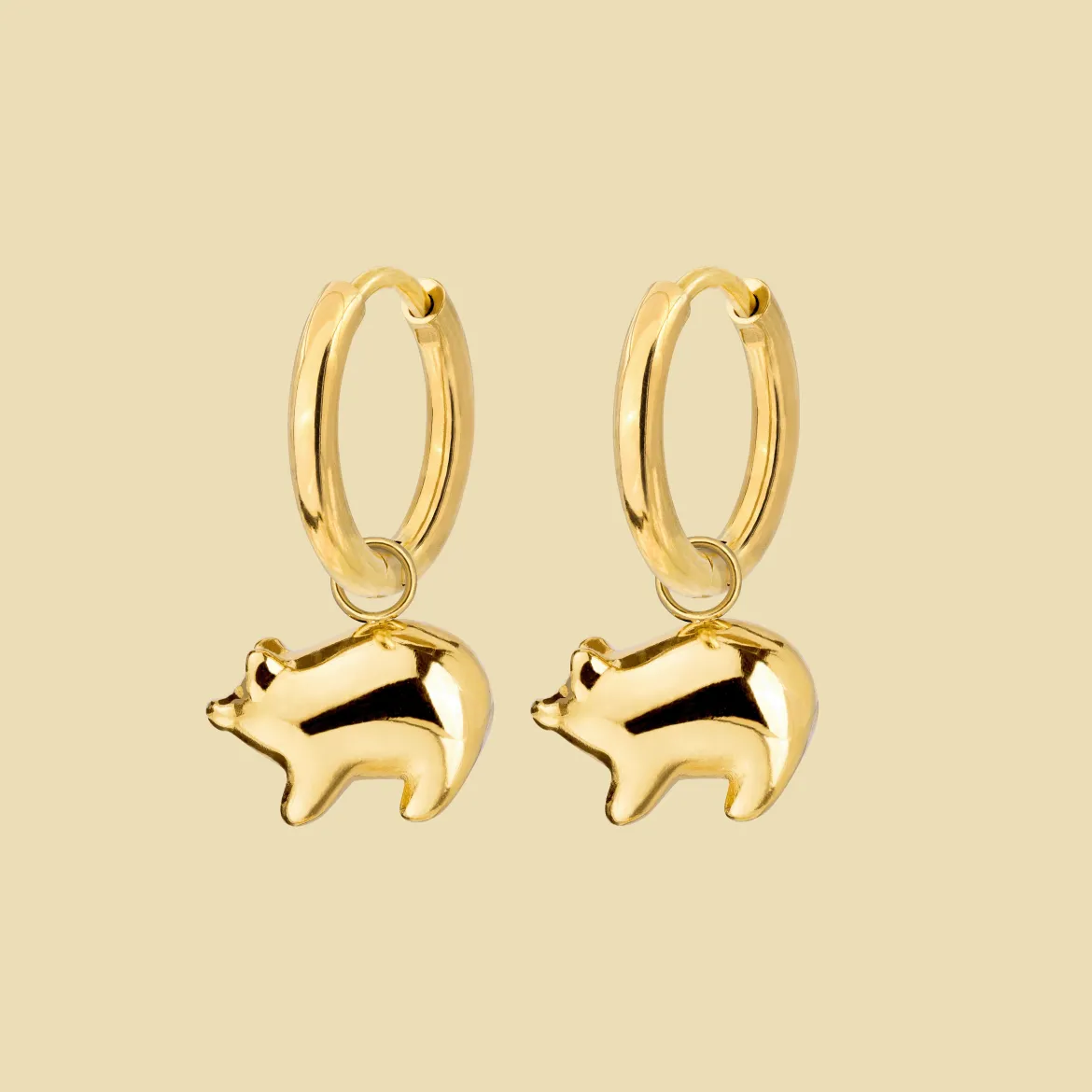 Piggy Hoop Set Small Gold