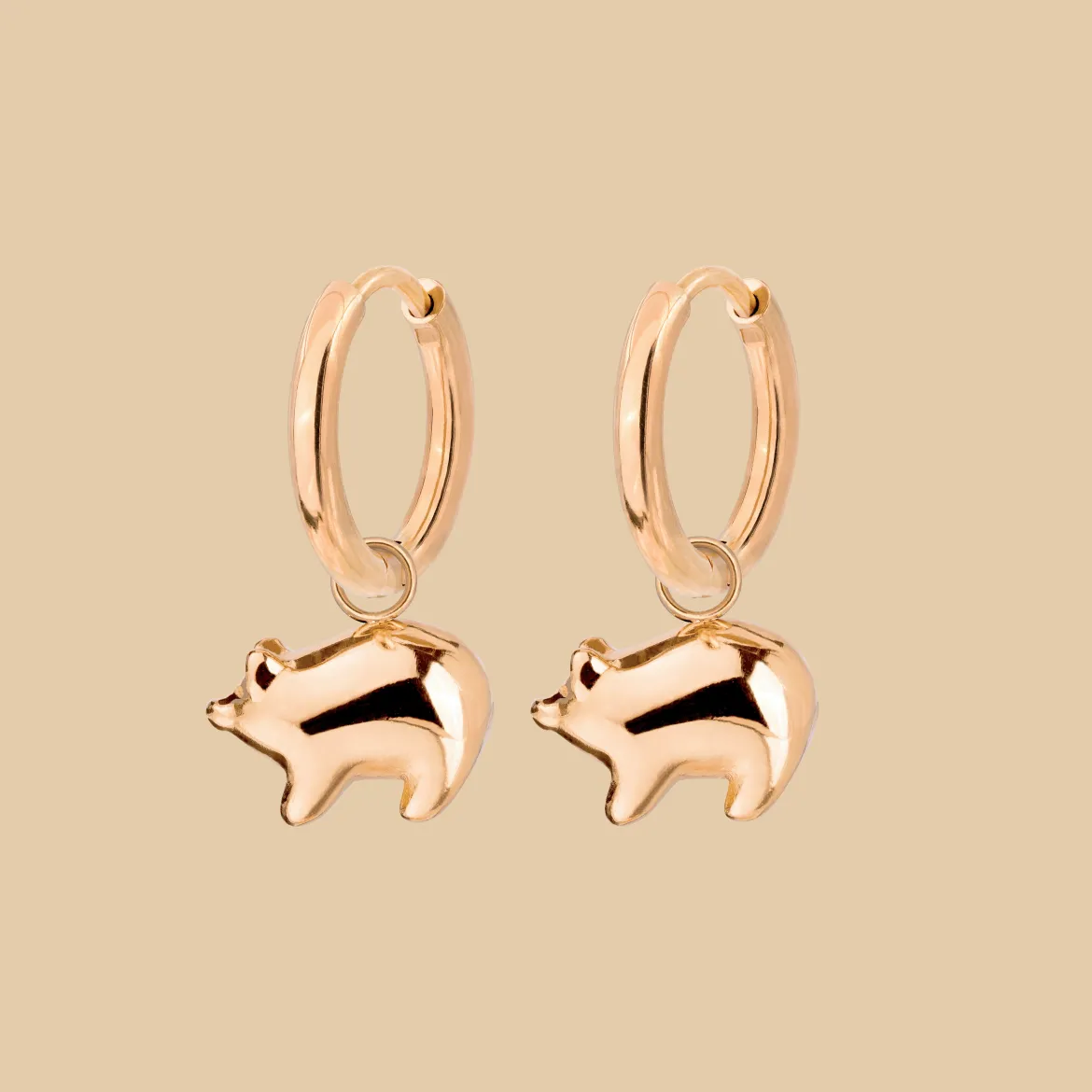 Piggy Hoop Set Small Roségold