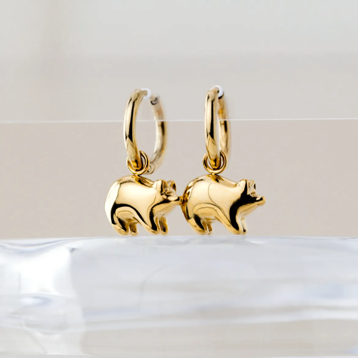 Piggy Hoop Set Small Roségold