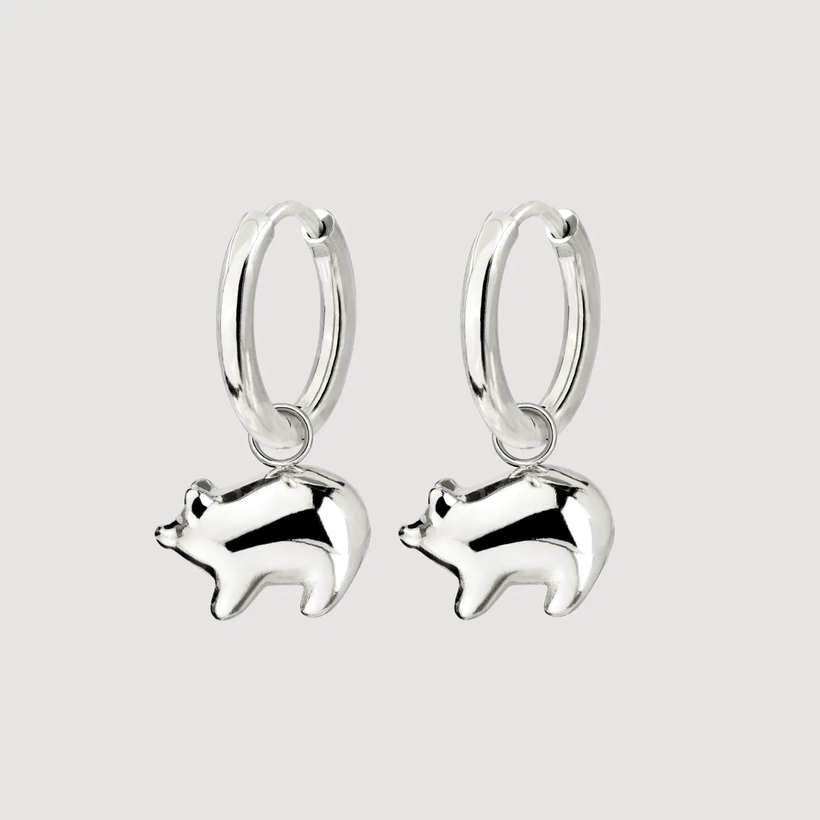 Piggy Hoop Set Small Silber