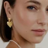 Pillow Hearts Earrings Gold