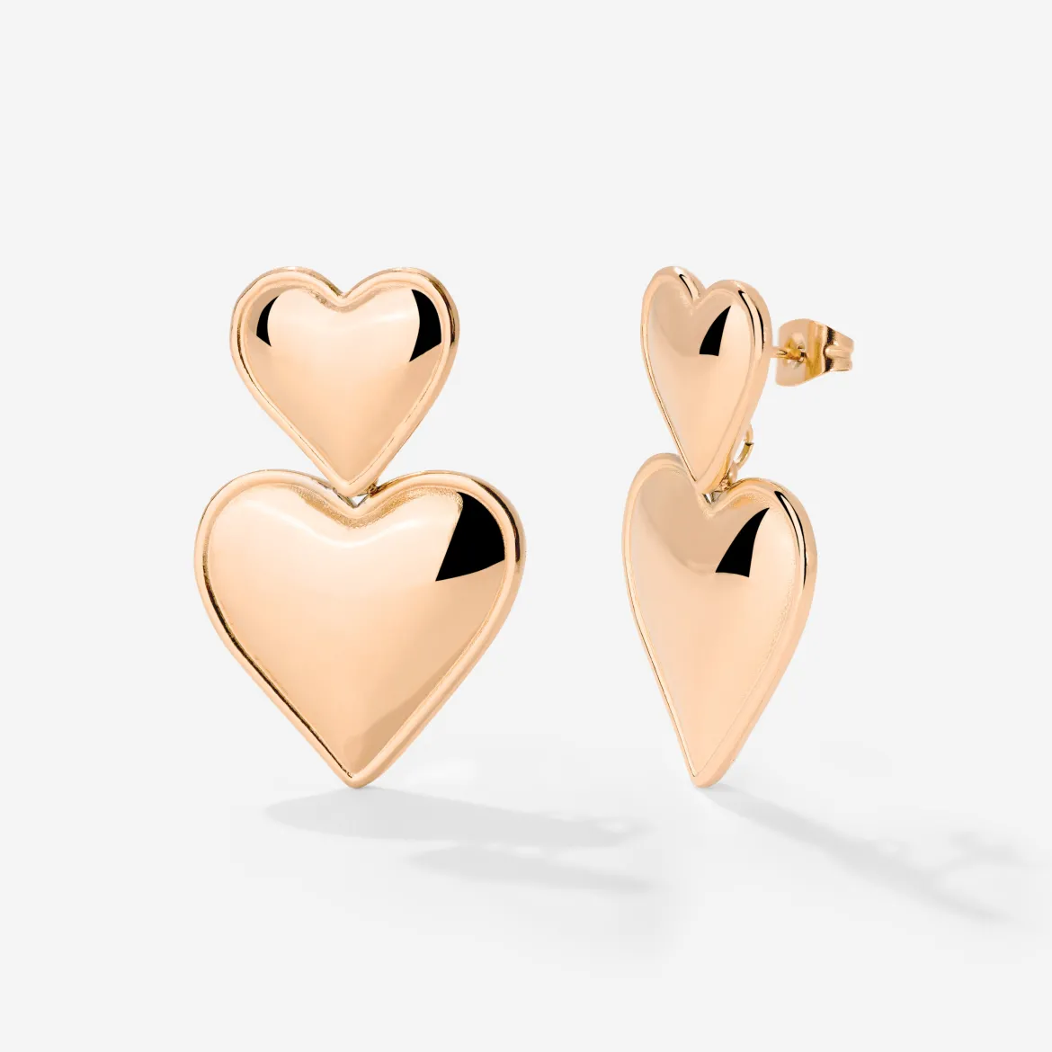 Pillow Hearts Earrings Roségold