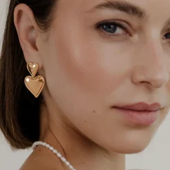 Pillow Hearts Earrings Roségold