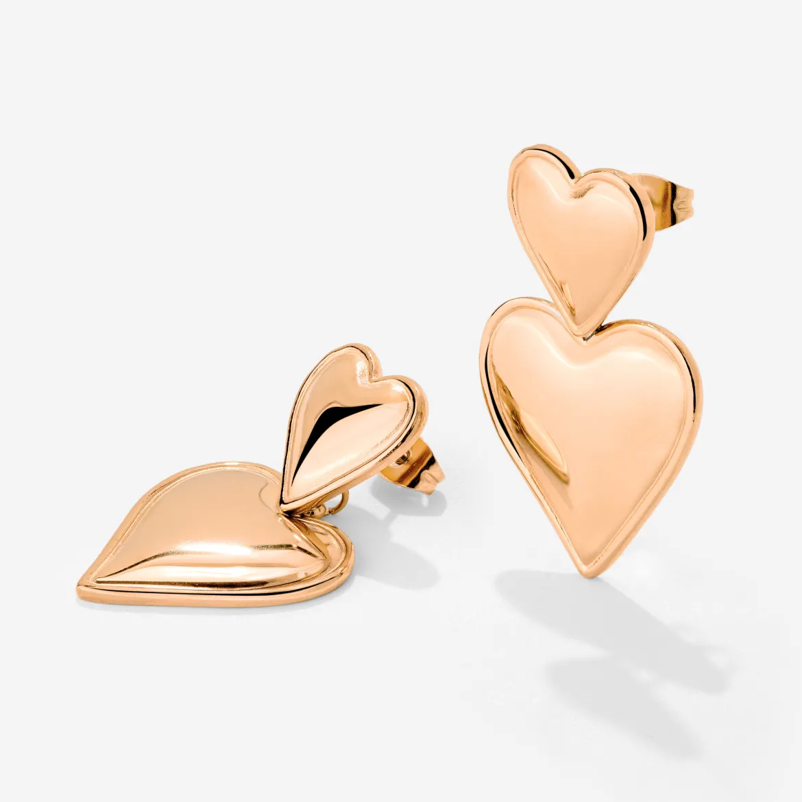 Pillow Hearts Earrings Roségold