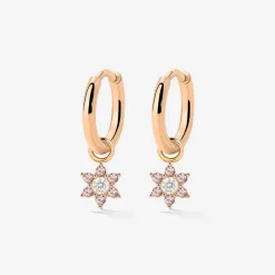 Pink Petal Hoop Set Small Roségold