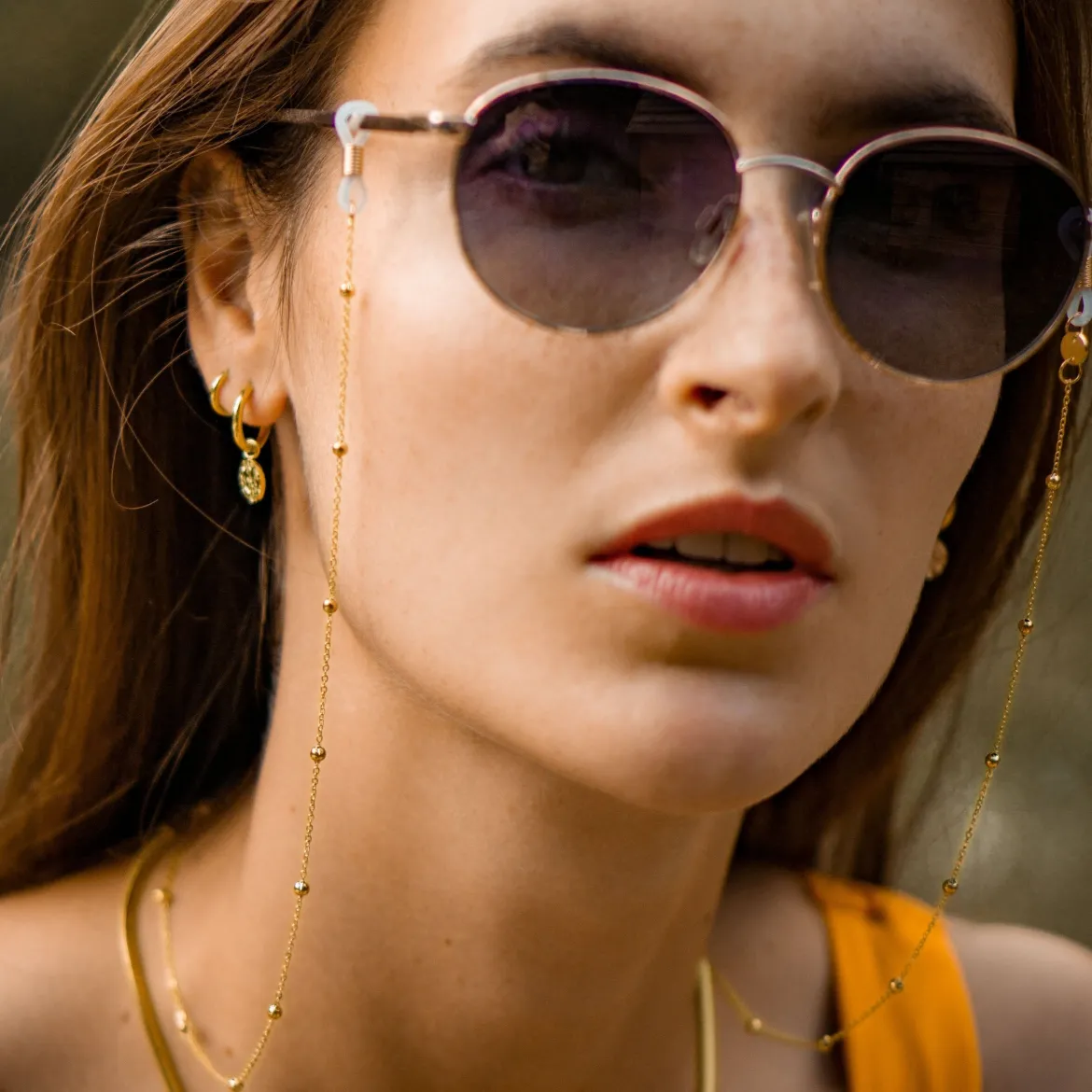 Playa Sunglasses Chain Gold