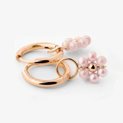 Pretty Pink Daisy Hoop Set Small Roségold