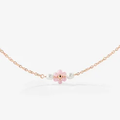 Pretty Pink Daisy Necklace Roségold