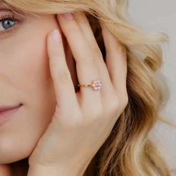Pretty Pink Daisy Ring Roségold