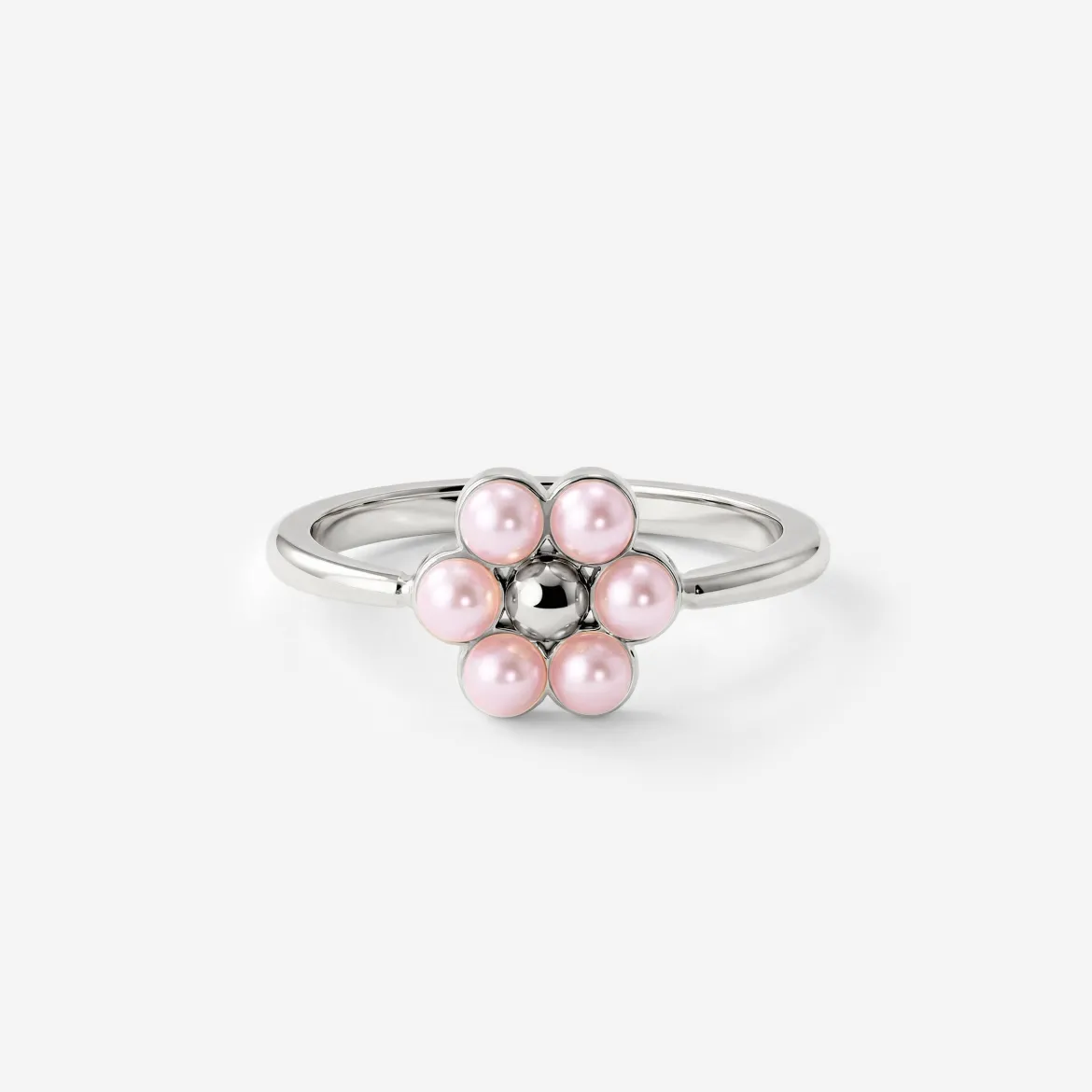 Pretty Pink Daisy Ring Silber