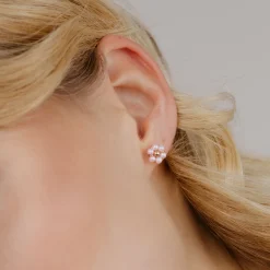 Pretty Pink Daisy Studs Roségold