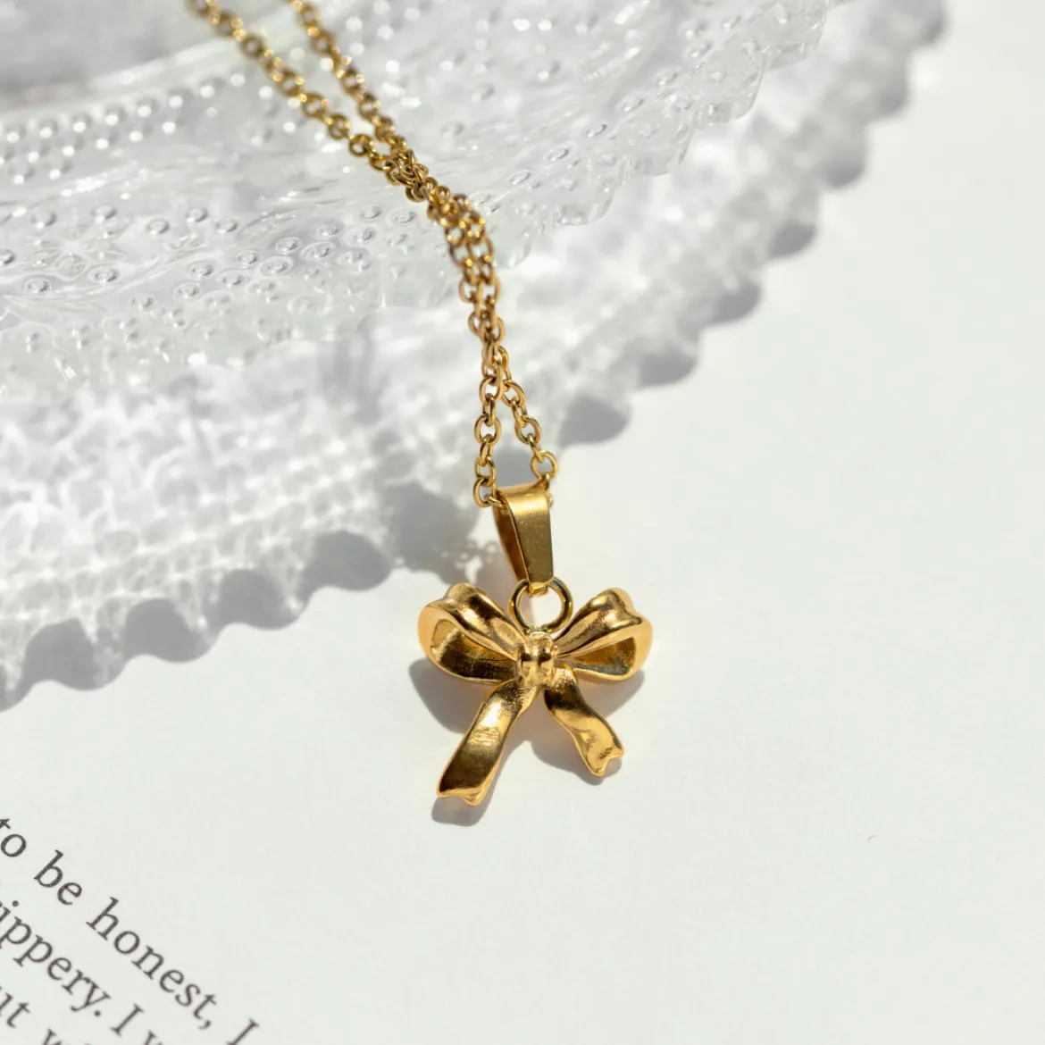 Pretty Ribbon Necklace Silber