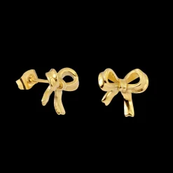 Pretty Ribbon Studs Gold