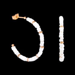 Puka Shell Hoop Studs Roségold
