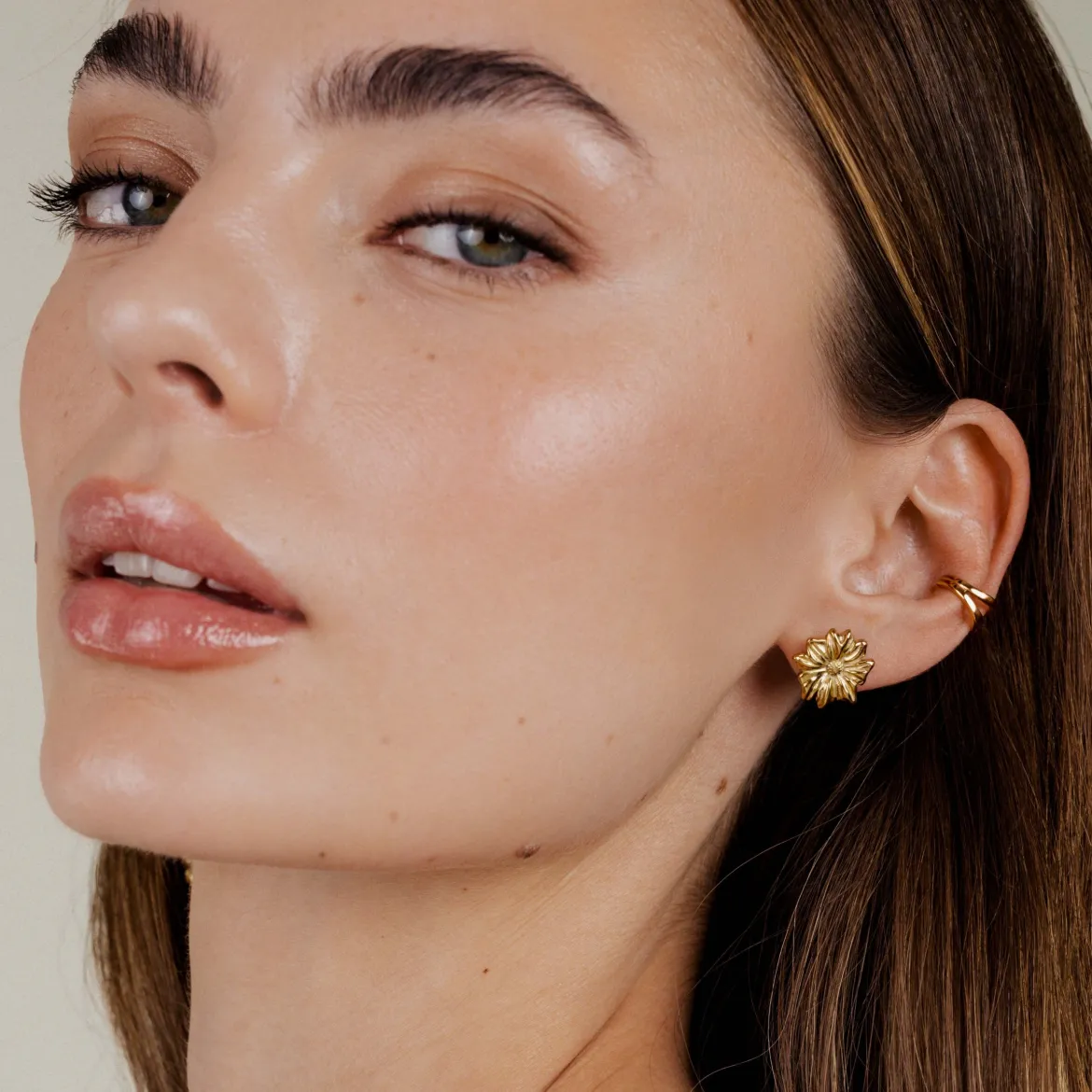 Pure Petal Studs Gold