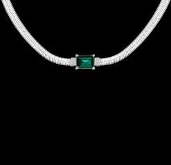 Radiant Emerald Necklace Silber