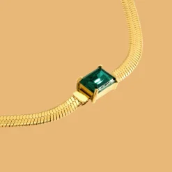 Radiant Emerald Necklace Gold