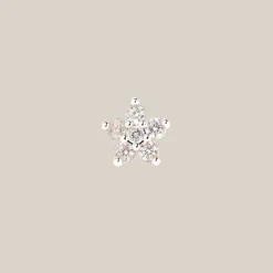 Radiant Flower Piercing Stud Silber