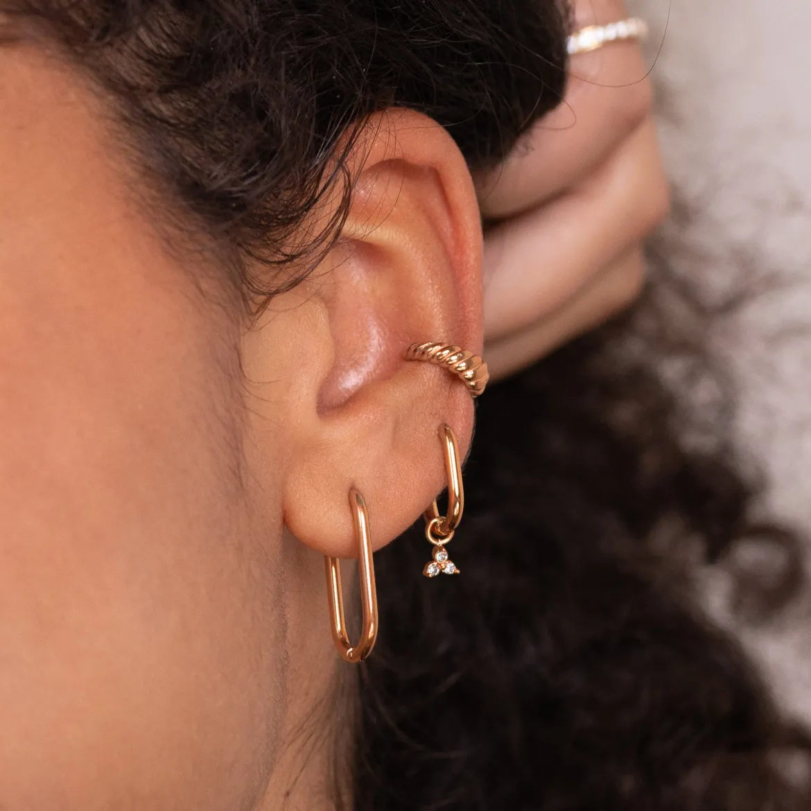 Rayos Oval Hoops Baby Roségold