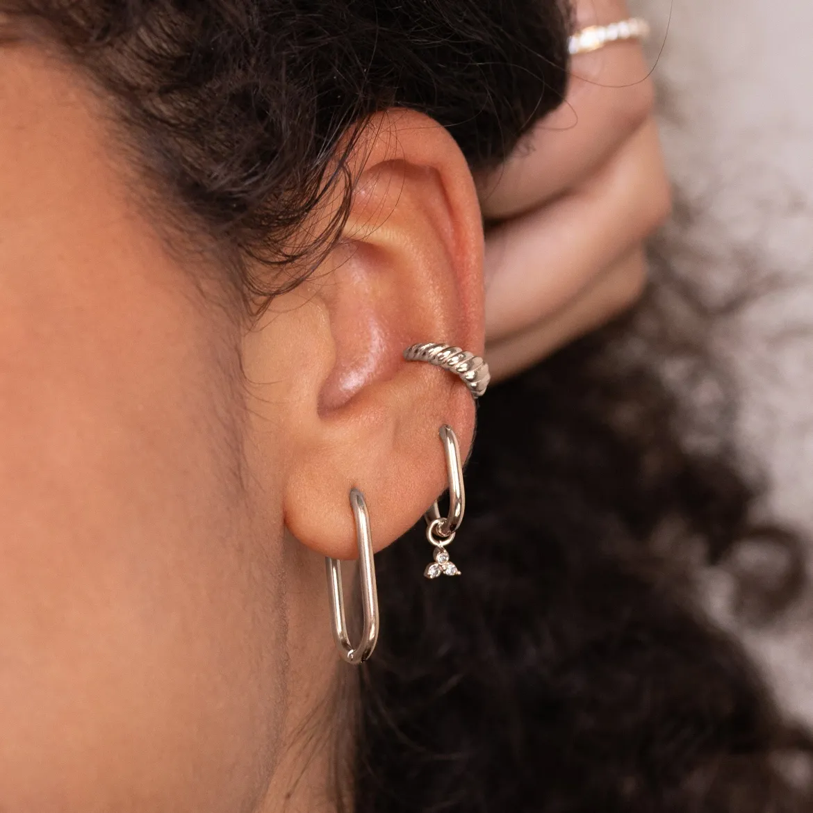 Rayos Oval Hoops Baby Silber