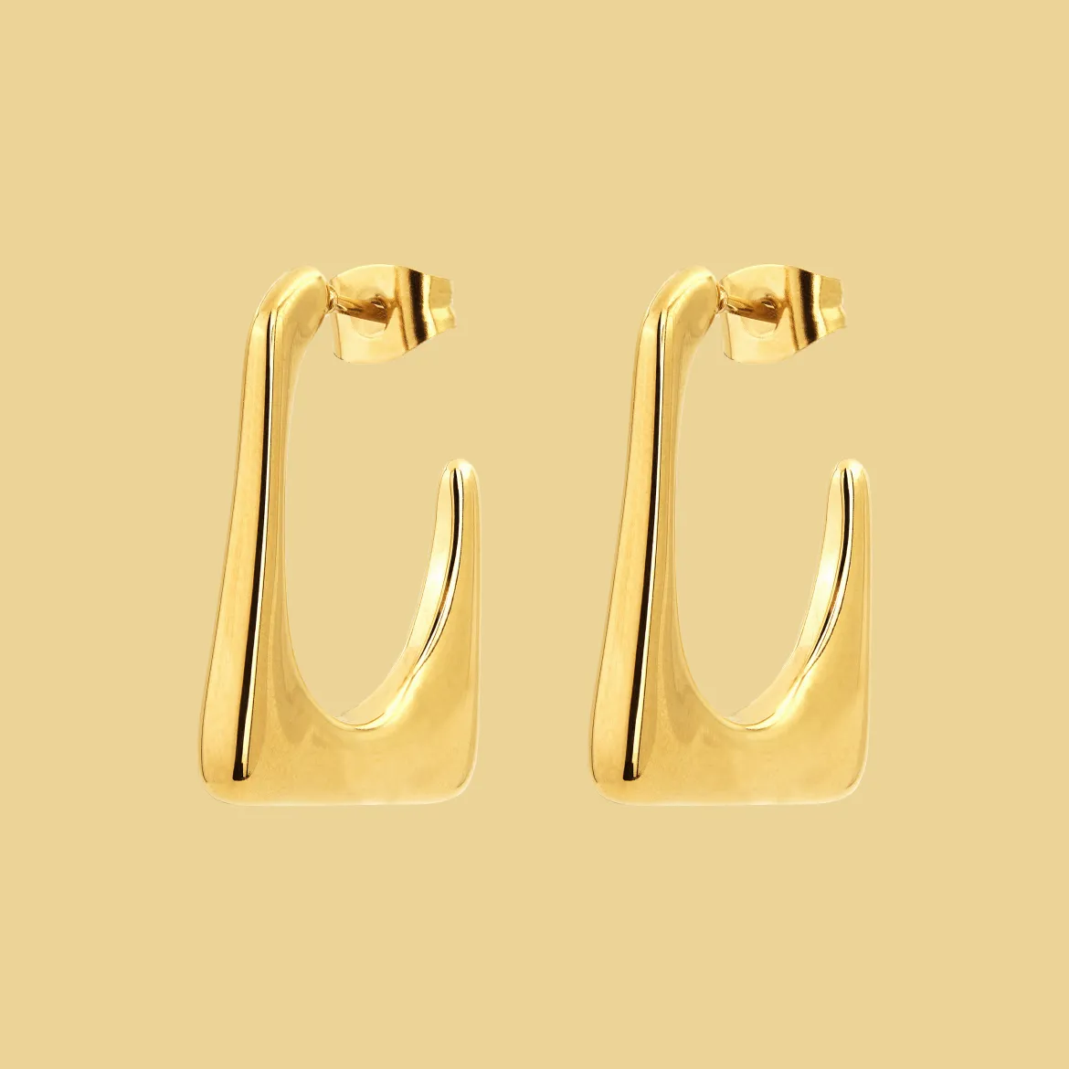 Rectangle Hoops Gold