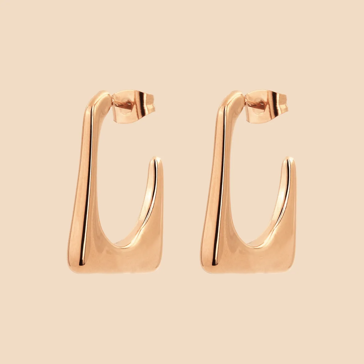 Rectangle Hoops Roségold