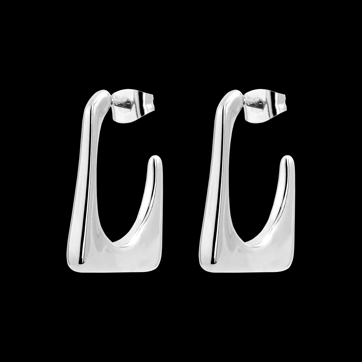 Rectangle Hoops Silber