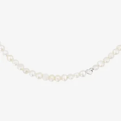 Retro Love Pearl Necklace Silber