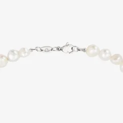 Retro Love Pearl Necklace Silber