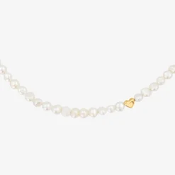 Retro Love Pearl Necklace Gold