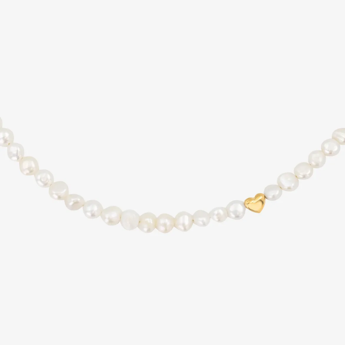 Retro Love Pearl Necklace Gold