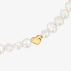 Retro Love Pearl Necklace Gold