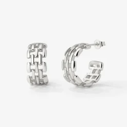 Reverie Hoop Studs Silber