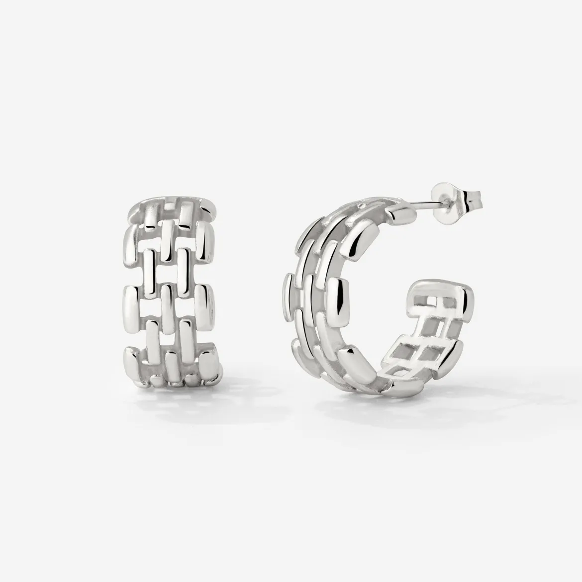 Reverie Hoop Studs Silber