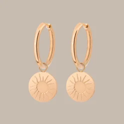 Rising Sun Hoop Set Medium Roségold