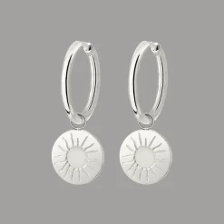 Rising Sun Hoop Set Medium Silber