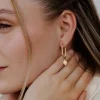 Rombo Oval Twisted Hoops Small Roségold