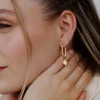 Rombo Oval Twisted Hoops Small Gold