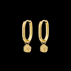 Rose Oval Hoop Set Baby Gold