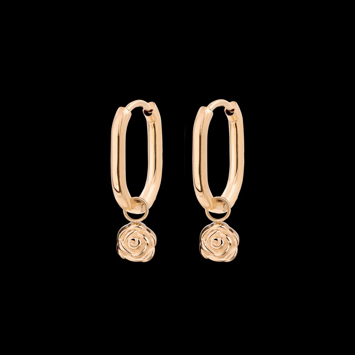 Rose Oval Hoop Set Baby Roségold