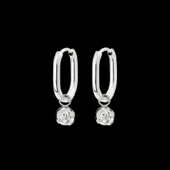 Rose Oval Hoop Set Baby Silber