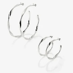 Sahira Hoop Bundle Silber