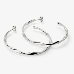 Sahira Hoop Studs Large Silber