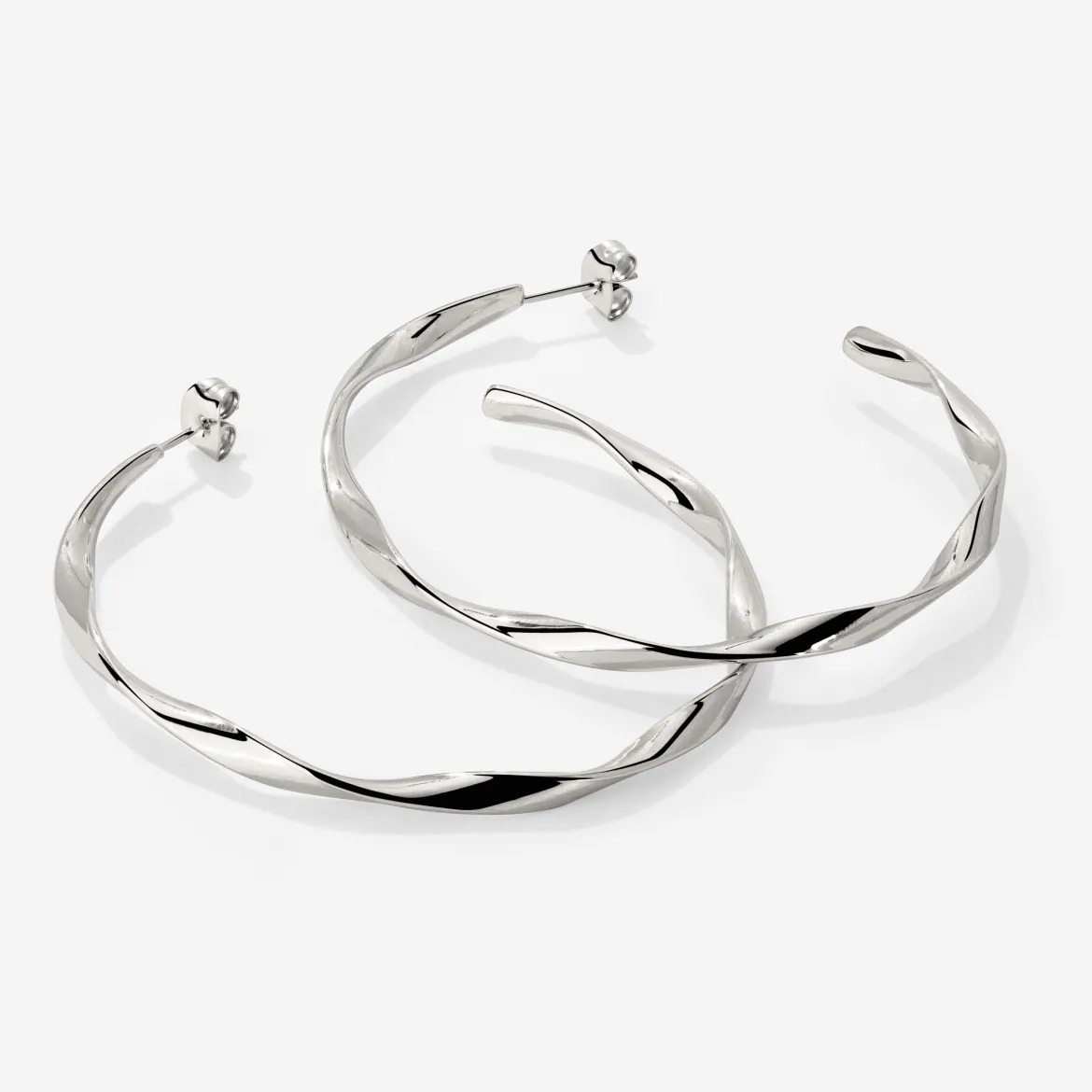 Sahira Hoop Studs Large Silber