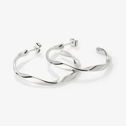 Sahira Hoop Studs Medium Silber