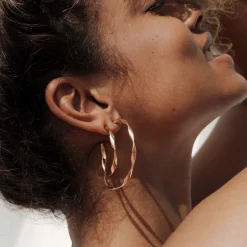 Sahira Hoop Studs Medium Roségold