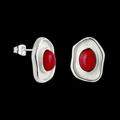 Scarlet Treasure Studs Silber