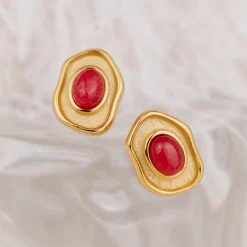Scarlet Treasure Studs Silber