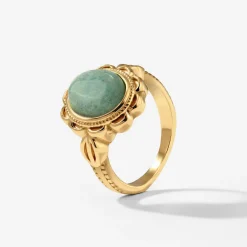 Sea Glass Ring Gold