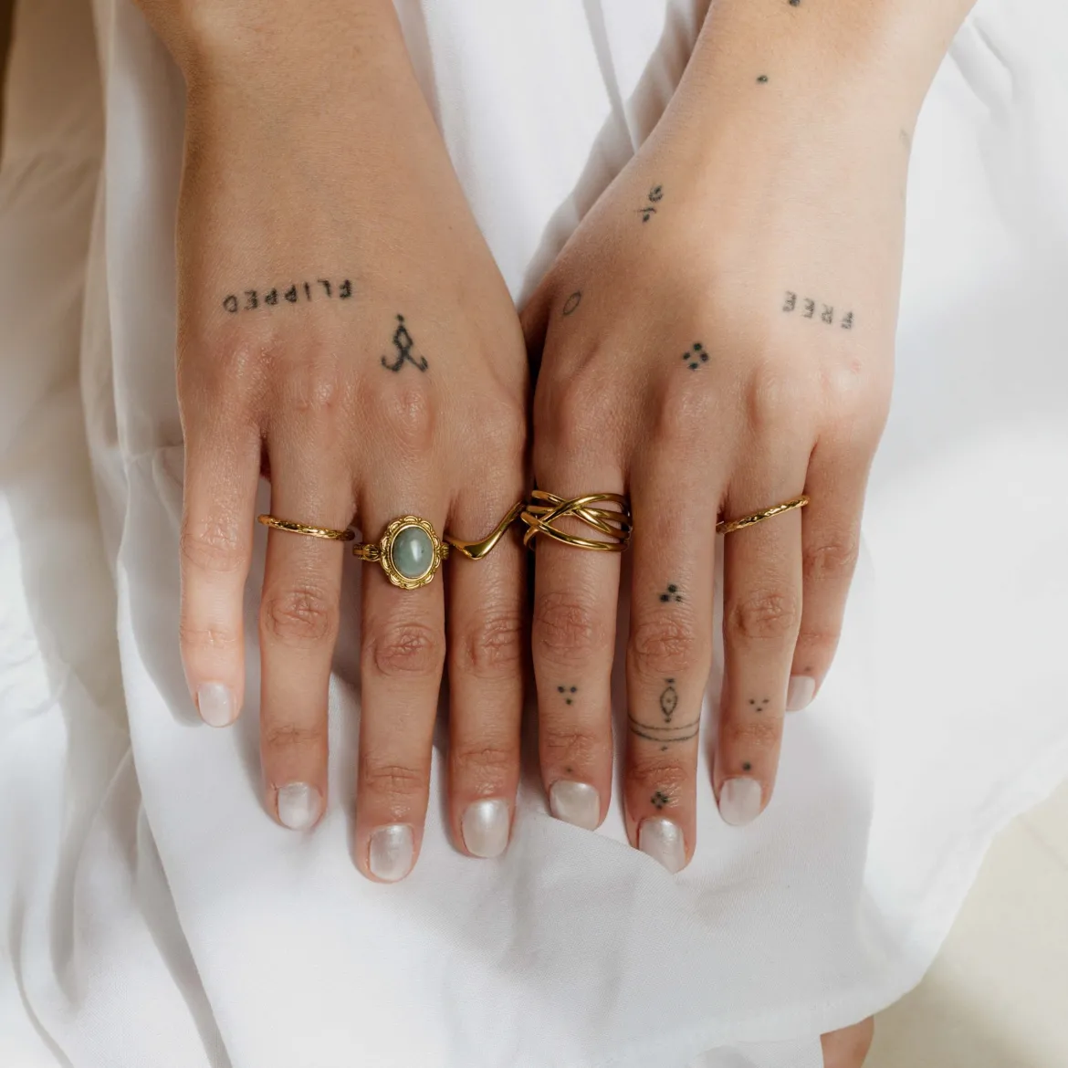 Sea Glass Ring Gold